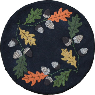 Leaves & Acorns Black Candle Mat CM022010 - The Fox Decor